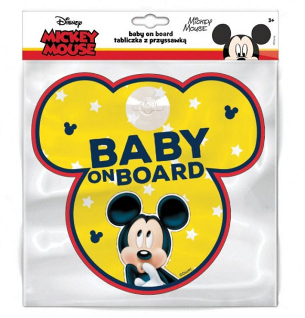 Autodoplňky - Cedulka s přísavkou Dítě v autě Mickey Mouse Cedulka s přísavkou Dítě v autě Mickey Mouse - Autodoplňky