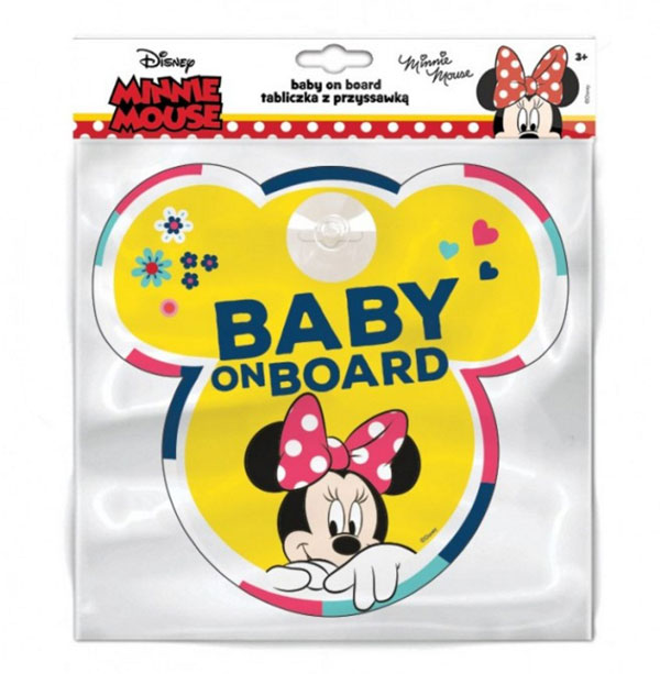 Autodoplňky - Cedulka s přísavkou Dítě v autě Minnie Mouse Cedulka s přísavkou Dítě v autě Minnie Mouse - Autodoplňky