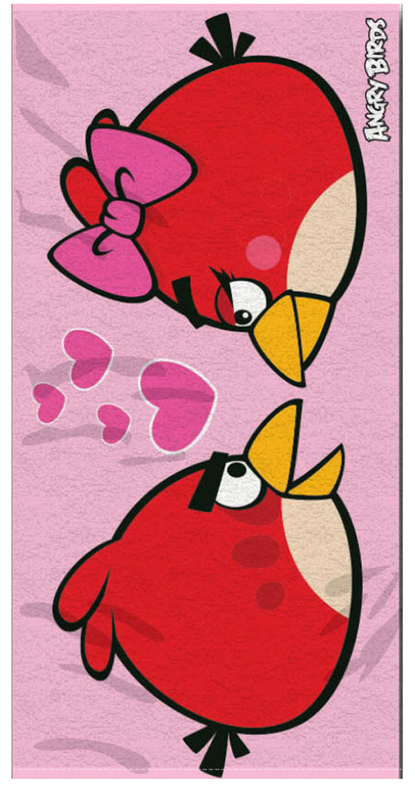Osušky,ručníky, ponča, župany - Osuška Angry Birds Love 70/140 Osuška Angry Birds Love 70/140 - Osušky,ručníky, ponča, župany