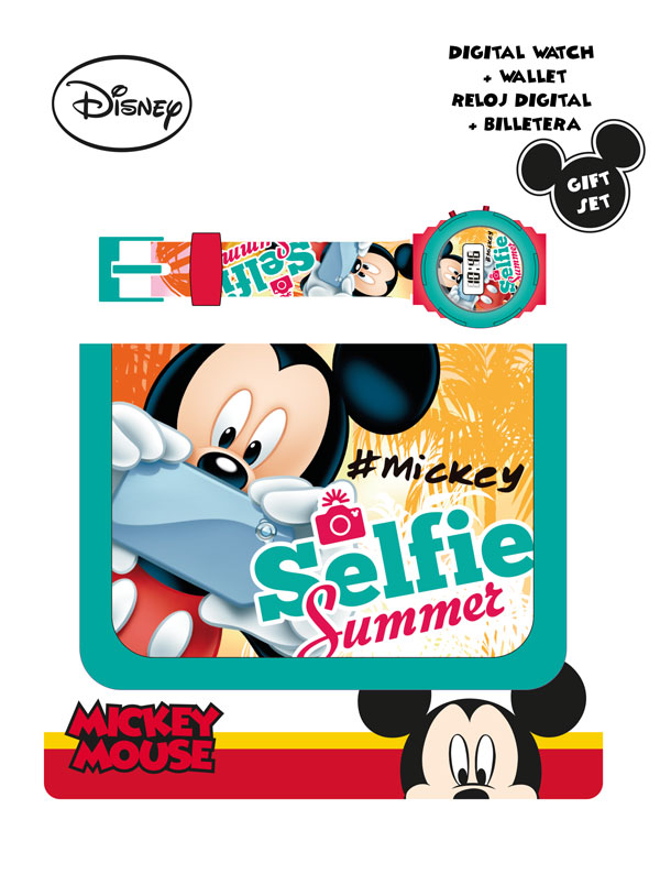 Batohy, tašky, sáčky - peněženky - Dárková sada peněženka a hodinky Mickey Selfie Dárková sada peněženka a hodinky Mickey Selfie - peněženky