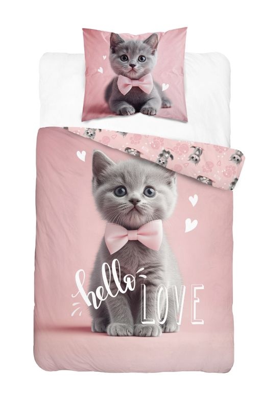 Povlečení Kotě hello love 140/200, 70/80