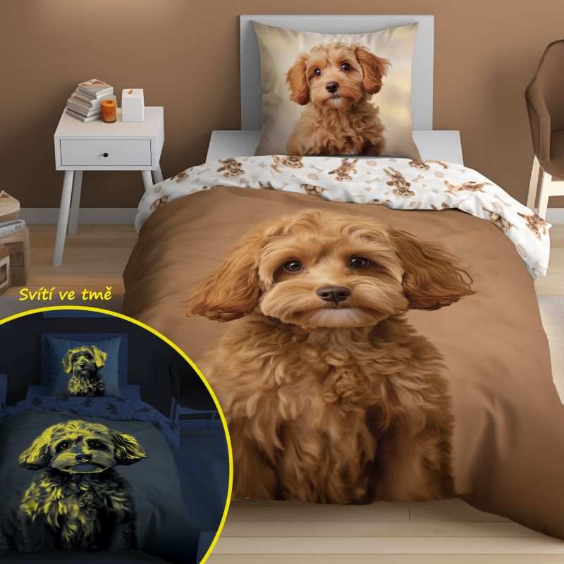 Povlečení Štěně svítící 140/200, 70/80