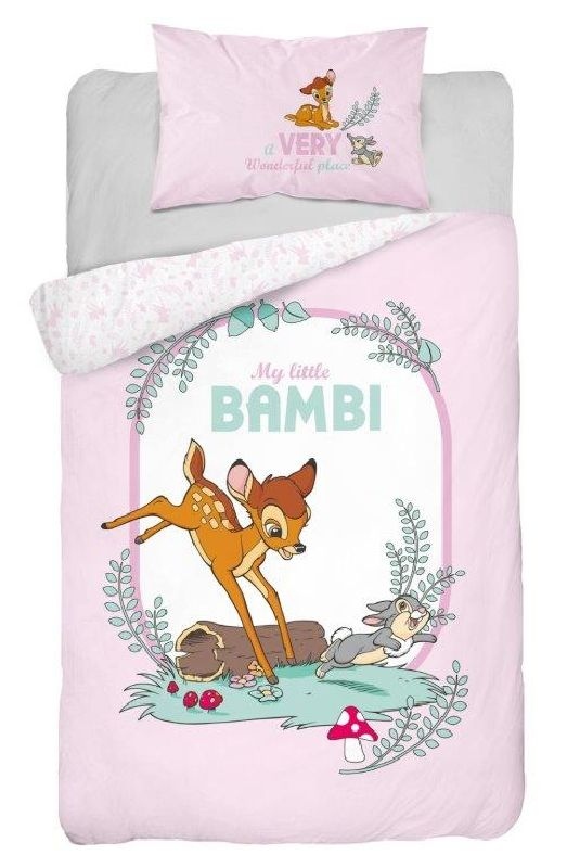 DETEXPOL Povlečení do postýlky Little Bambi pink  Bavlna, 100/135, 40/60 cm