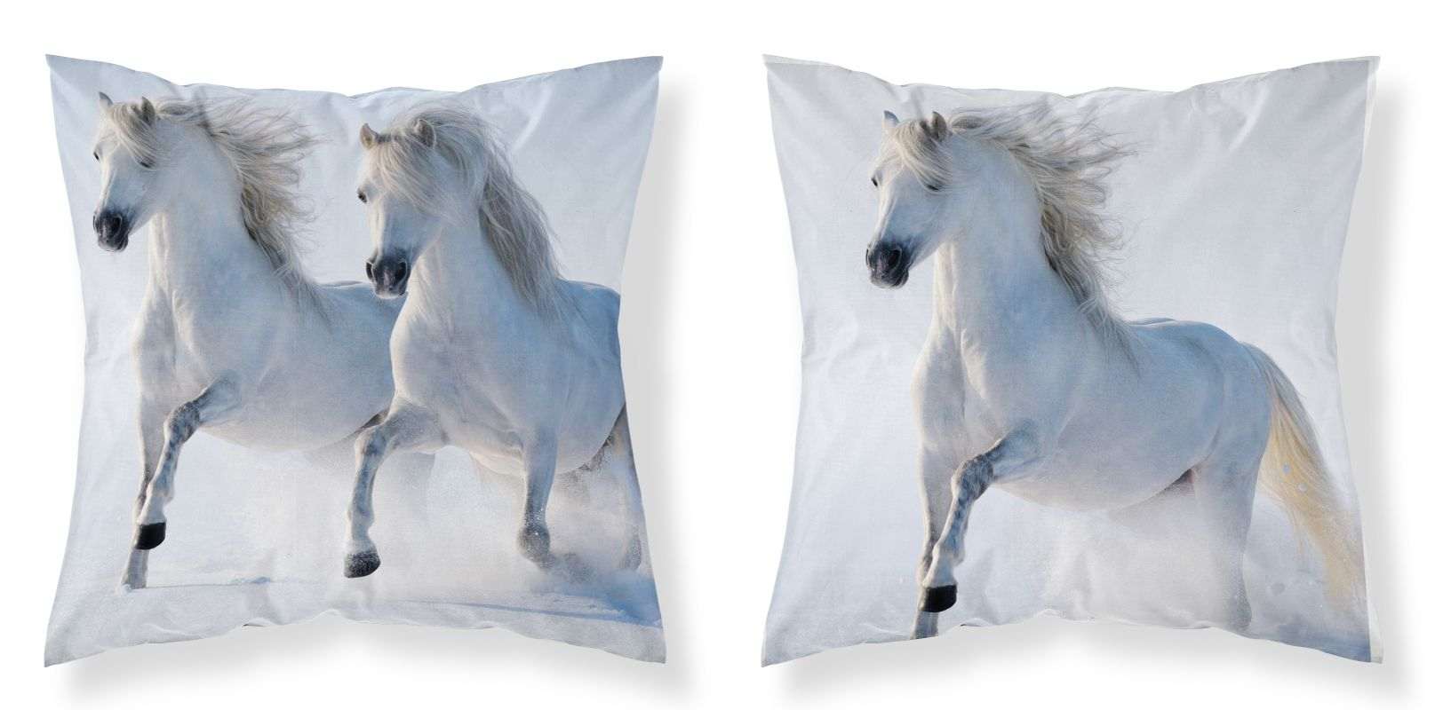 DETEXPOL Povlak na polštářek Koně white micro  Polyester, 40/40 cm