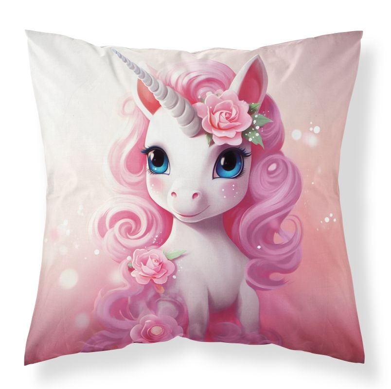 Povlak na polštářek Jednorožec růže micro 40/40