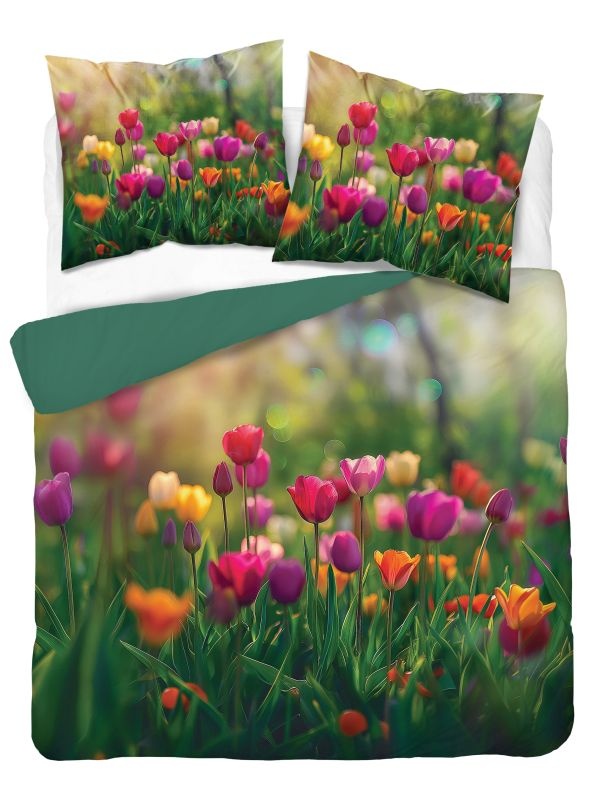 Francouzské povlečení 3D Tulipány micro 220/200, 2x70/80