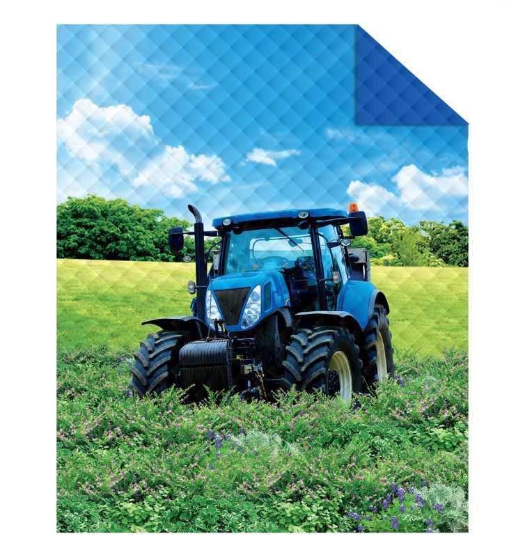 DETEXPOL Přehoz na postel Traktor blue  Polyester, 170/210 cm