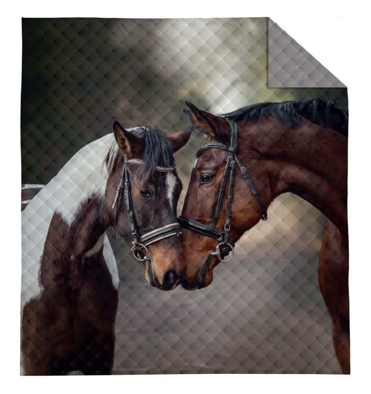 DETEXPOL Přehoz na postel Koně Love  Polyester, 170/210 cm