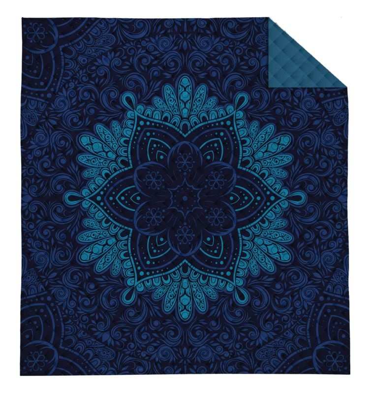DETEXPOL Přehoz na postel Mandala modrá  Polyester, 170/210 cm