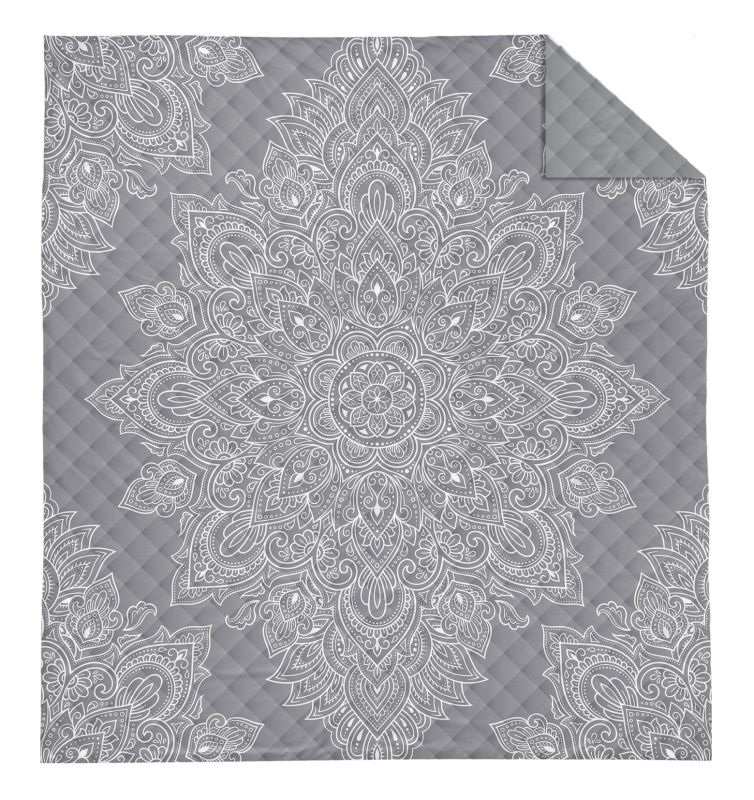 DETEXPOL Přehoz na postel Mandala grey  Polyester, 170/210 cm