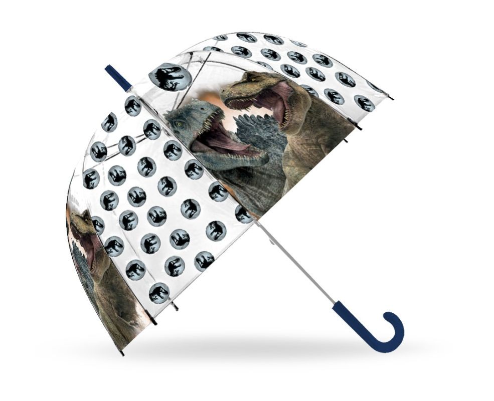 EUROSWAN Průhledný deštník Jurský Svět POE, průměr 70 cm