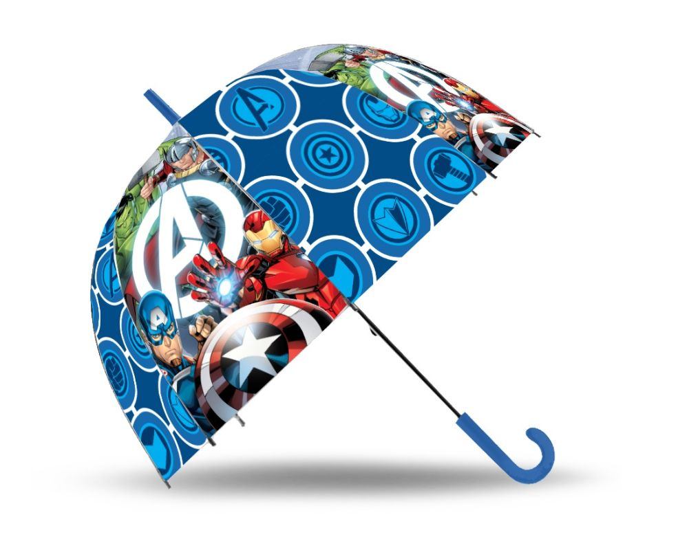 EUROSWAN Vystřelovací průhledný deštník Avengers POE, průměr 70 cm