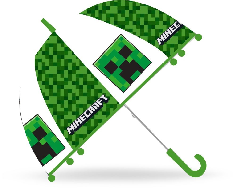 EUROSWAN Průhledný deštník Minecraft Creeper POE, průměr 70 cm
