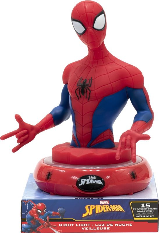 EUROSWAN Noční stolní LED lampička 3D figurka Spiderman Plast