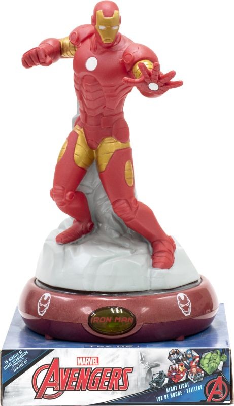 EUROSWAN Noční stolní LED lampička 3D figurka Avengers Iron Man Plast