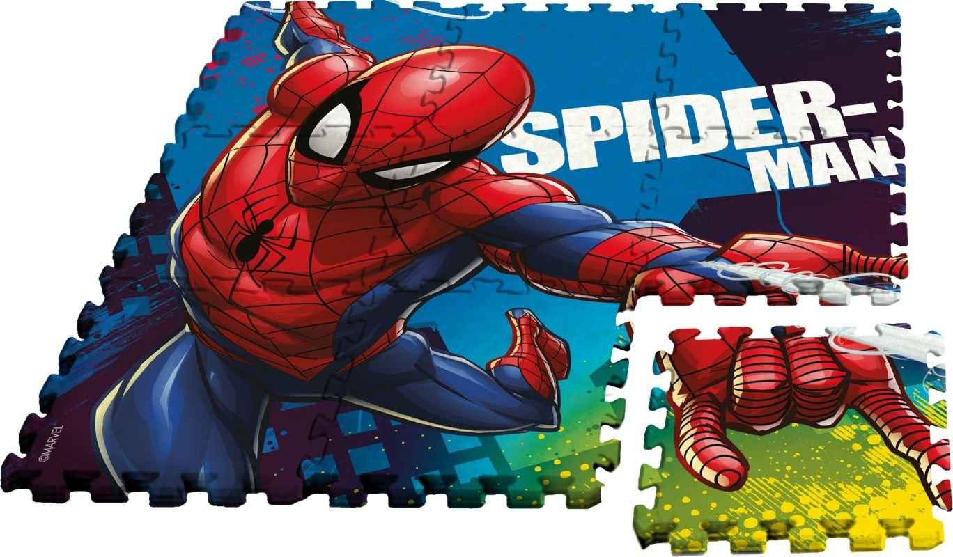 EUROSWAN Podlahové pěnové puzzle Spiderman  Eva, 9 dílků v tašce cm