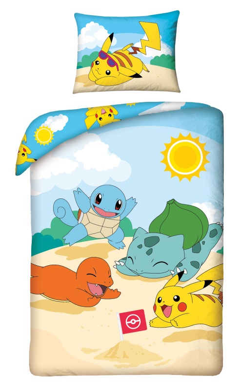 HALANTEX Povlečení Pokémon pláž  Bavlna, 140/200, 70/90 cm