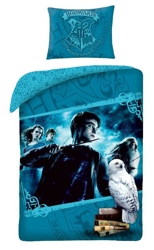 HALANTEX Povlečení Premium Harry Potter blue  Bavlna, 140/200, 70/90 cm