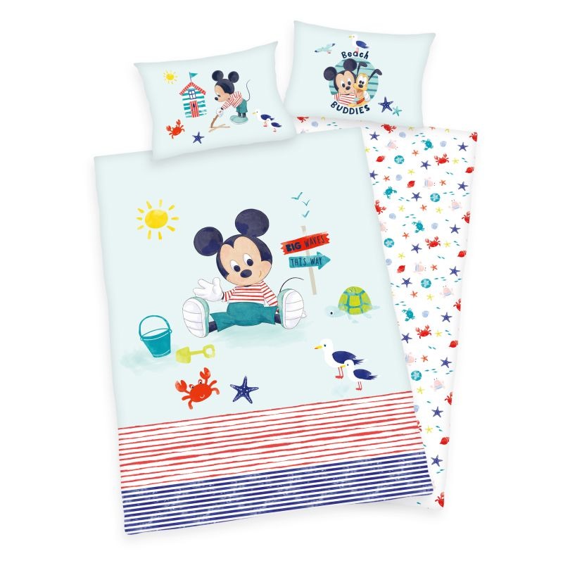 HERDING FLANEL BIO Povlečení do postýlky Mickey baby  Bio Bavlna Flanel, 100/135, 40/60 cm