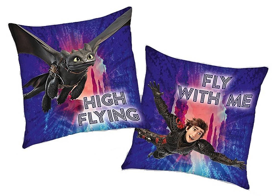 HERDING Polštářek Jak vycvičit draka fly Polyester, 40/40 cm