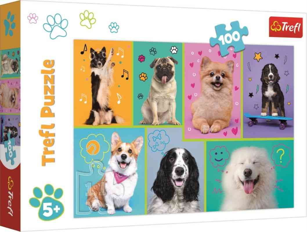 TREFL Puzzle V psím světě  papír, 100 dílků