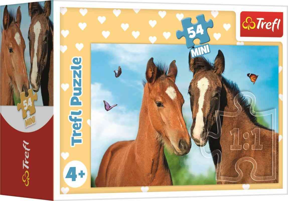 TREFL Puzzle Roztomilá zvířátka Pár koní  papír, 54 dílků
