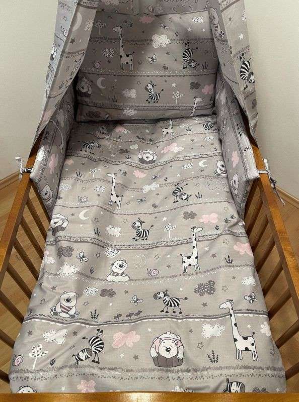 SDS Povlečení do postýlky Zvířátka růžová  Bavlna, 90/130, 45/60 cm