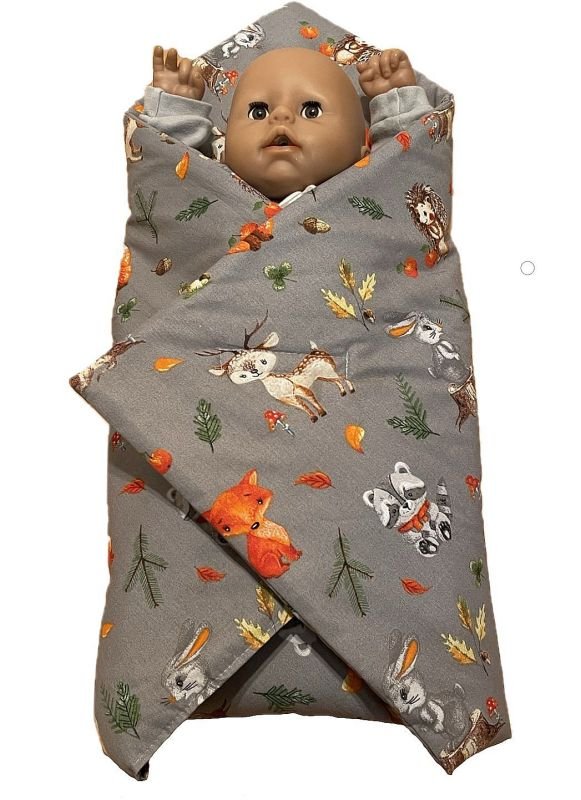 SDS Rychlozavinovačka pro panenky Zvířátka z lesa Bavlna, výplň: Polyester, 1x 60x60 cm