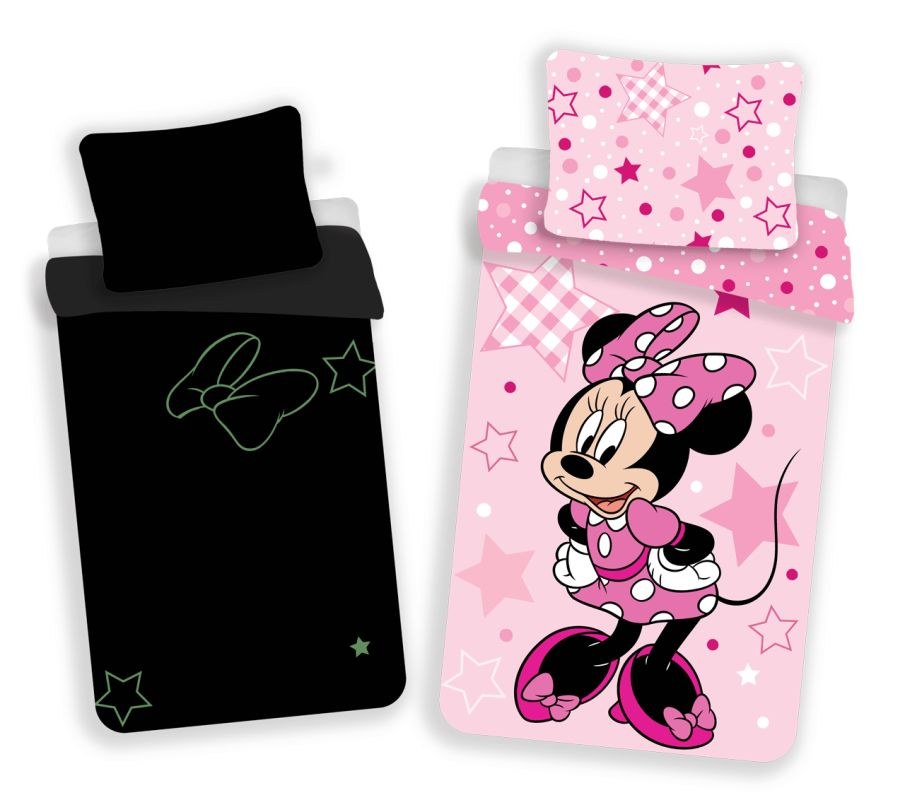 JERRY FABRICS Povlečení Minnie 02 svítící Bavlna, 140/200, 70/90 cm