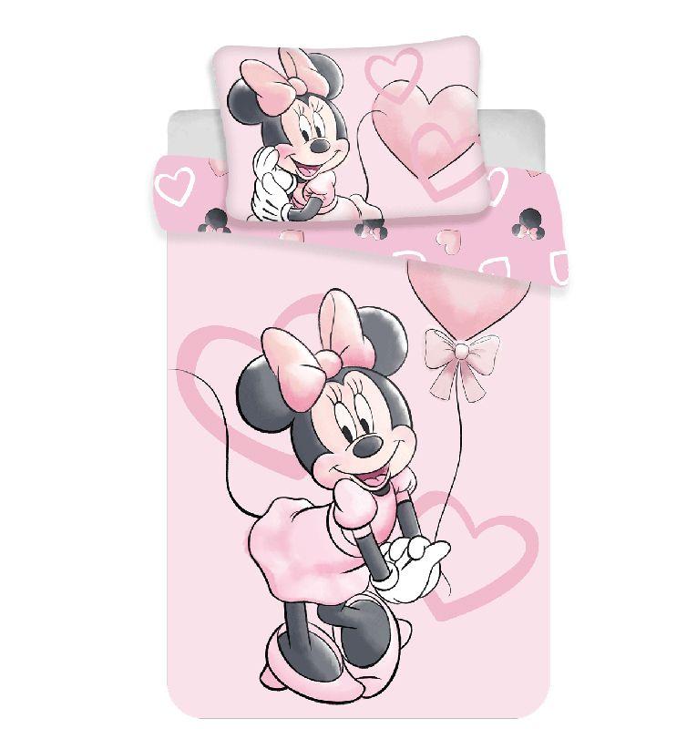JERRY FABRICS Povlečení do postýlky Minnie Pink Heart baby  Bavlna, 100/135, 40/60 cm