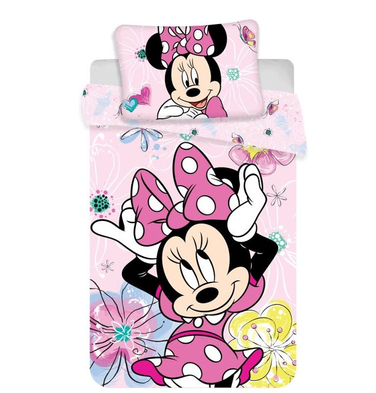 JERRY FABRICS Povlečení do postýlky Minnie butterfly 02 baby Bavlna, 100/135, 40/60 cm
