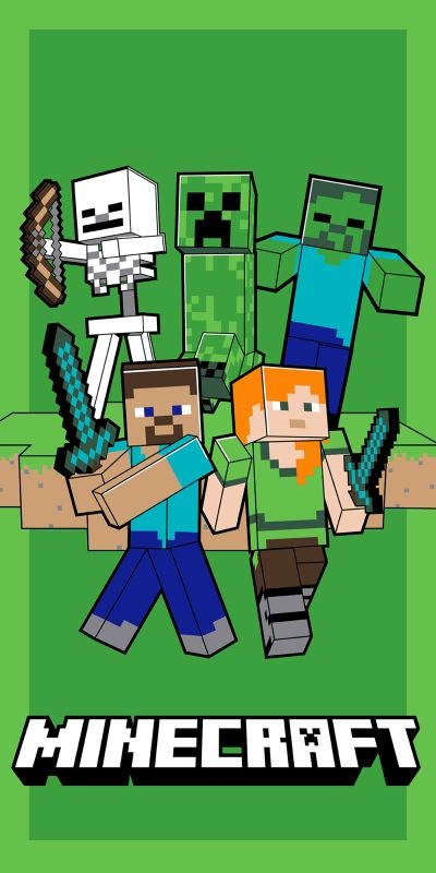 Osuška Micro Minecraft Green Mode 70/140