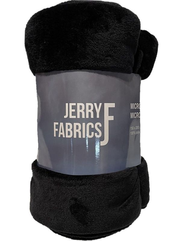 JERRY FABRICS Deka microflanel super soft Černá  Polyester, 150/200 cm