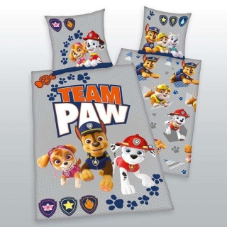 Povlečení Paw Patrol grey 140/200, 70/80