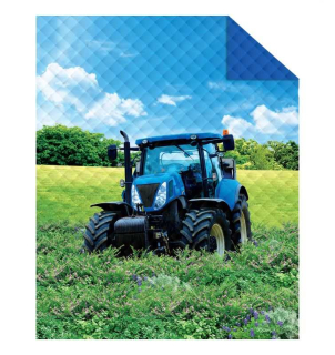 Přehoz na postel Traktor blue 170/210