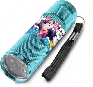 Dětská hliníková LED baterka Minnie srdíčka
