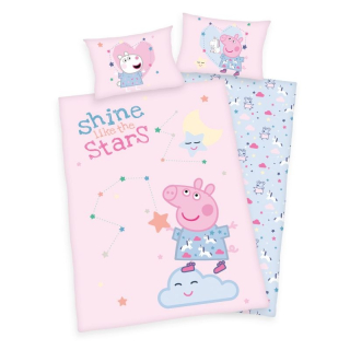 Povlečení do postýlky Peppa Pig Stars Bavlna 100/135, 40/60