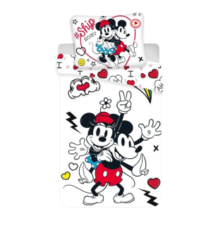 Povlečení Mickey a Minnie Retro Heart micro 140/200, 70/90